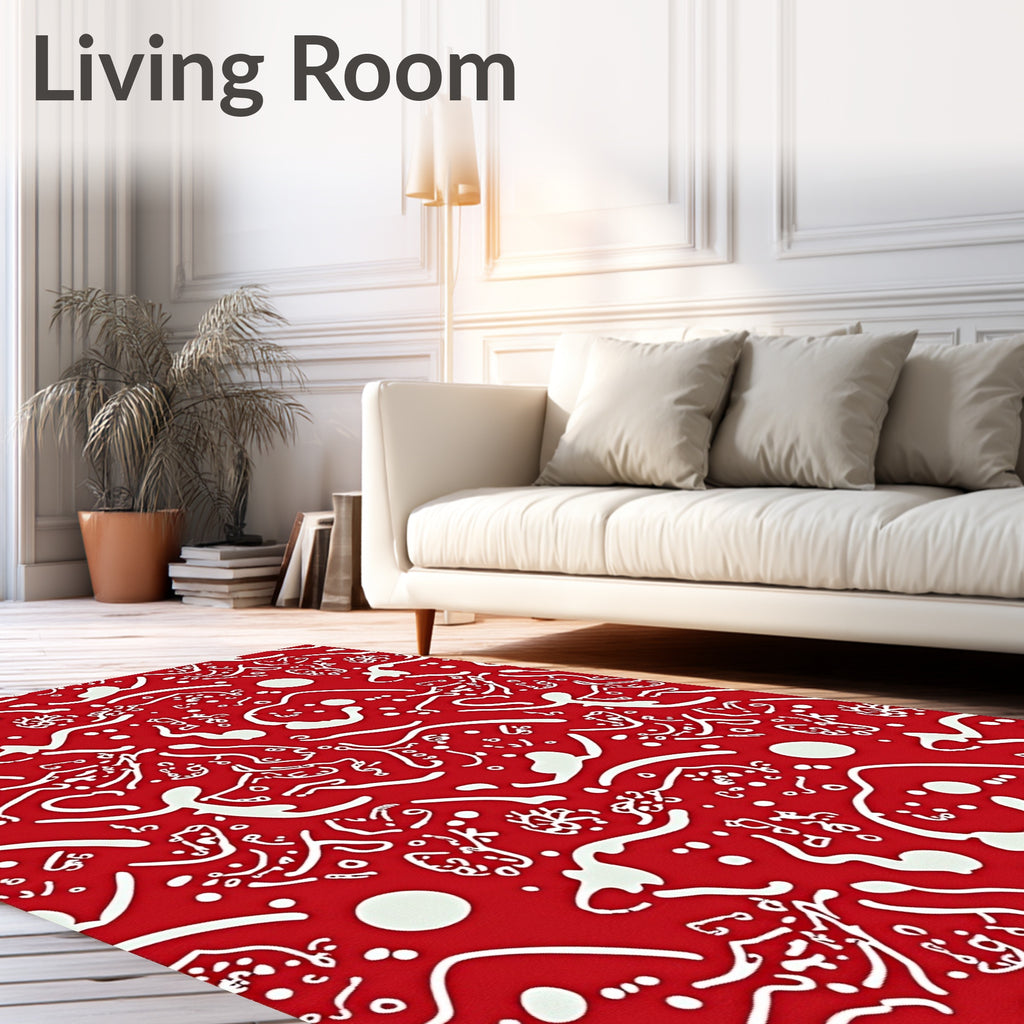 Crimson Organic Dot Whimsical Weave Rug