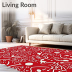 Crimson Organic Dot Whimsical Weave Rug