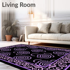 Lavender Floral Bloom Border Rug