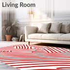 Bold Red Abstract Lines Rug