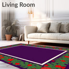 Deep Purple Evergreen Berry Garland Rug