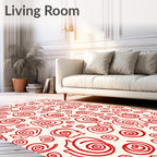 Crimson Swirl Organic Forms Rug