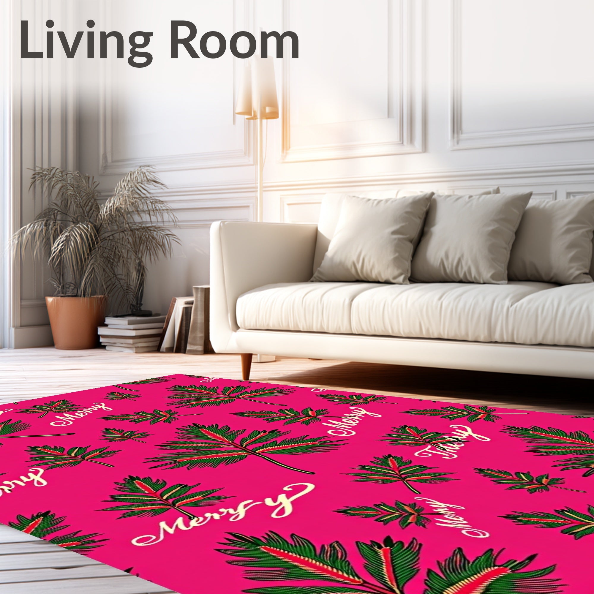 Tropical Merry Fern Leaf Medley Rug