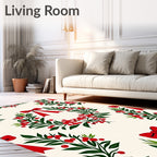 Crimson Berry Wreath with Red Bows Rug