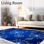 Winter Blue Snowflake Radiance Rug