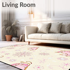 Pink Sleigh Snowflake Winter Charm Rug