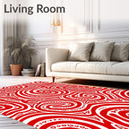 Crimson Organic Intertwine Lines Rug