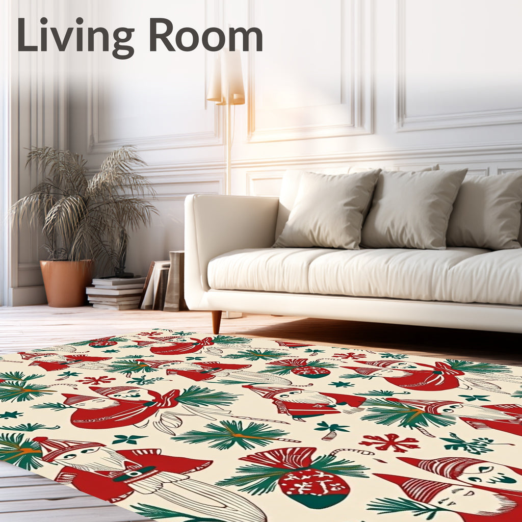 Nodding Tomte Pinecone Carolers Rug