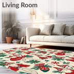 Nodding Tomte Pinecone Carolers Rug