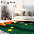 Evergreen Forest Yellow Star Spaced Rug
