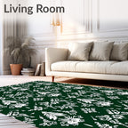 Deep Forest White Symmetry Ornament Rug