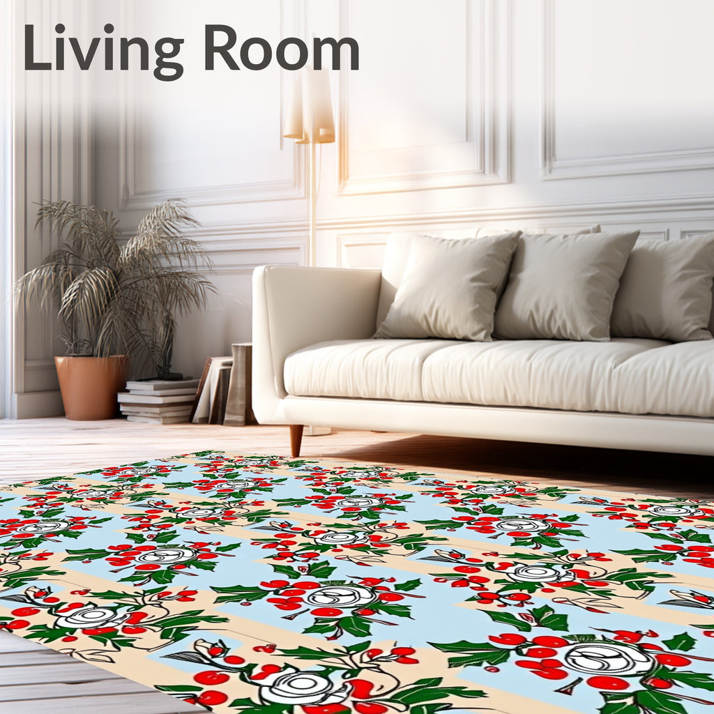 Red Berry Holly Garland Rug