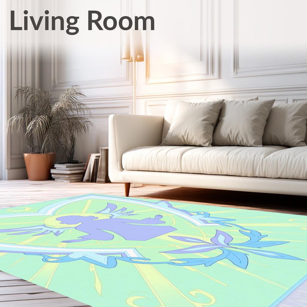 Pastel Angelic Heart Light Rays Rug