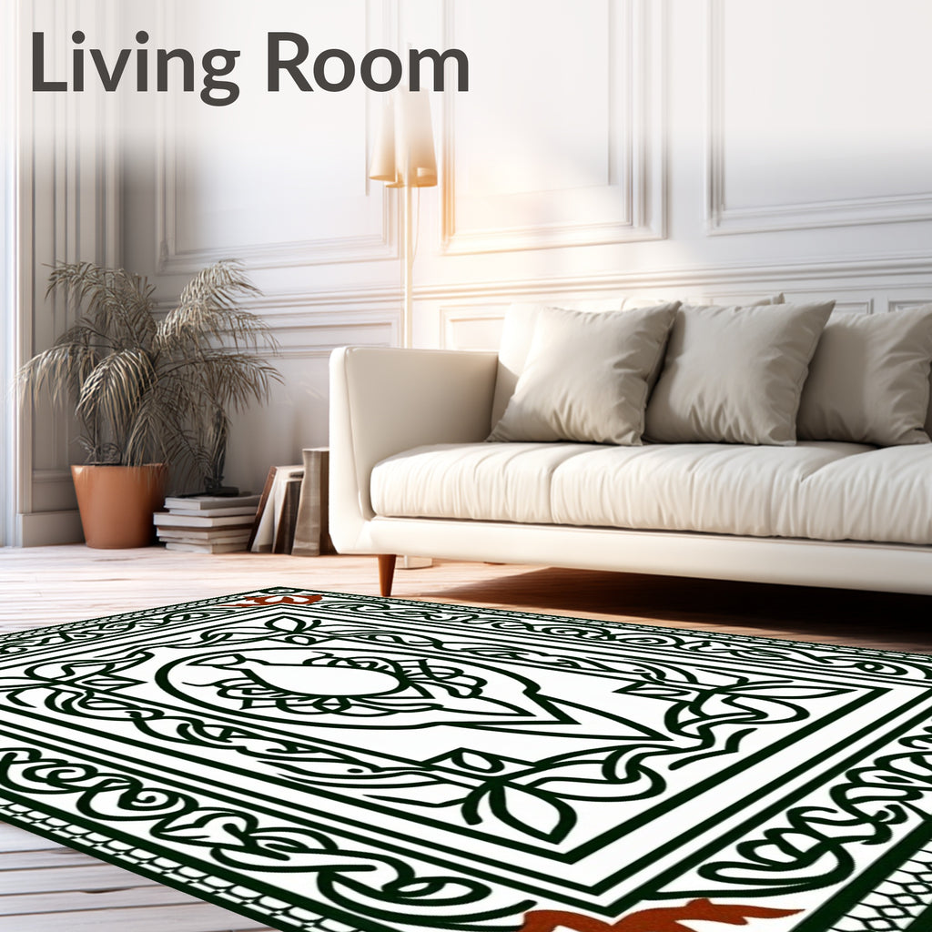 Crimson and Black Celtic Knot Urn Rug