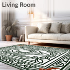 Crimson and Black Celtic Knot Urn Rug
