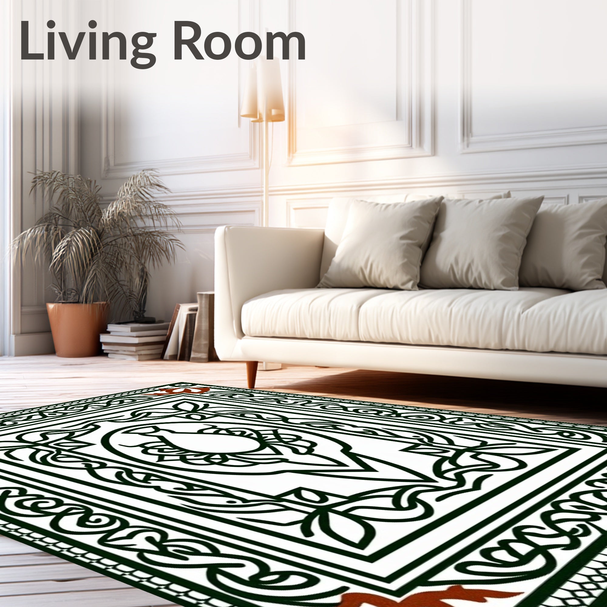 Crimson and Black Celtic Knot Urn Rug