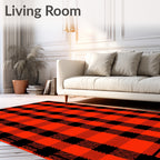 Classic Red Black Buffalo Plaid Rug