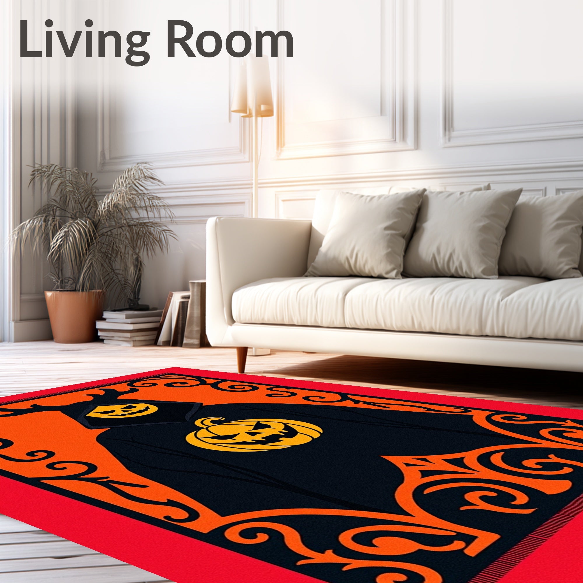 Spooky Jack O Lantern Cloaked Figure Rug