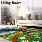 Majestic Horse Wildflower Meadow Sun Rug