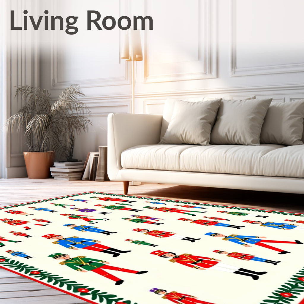 Toy Soldier Parade Red Blue Green Stripe Rug