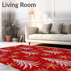 Red White Spruce Starburst Sprinkles Rug