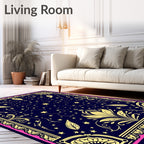 Celestial Navy Starry Garden Rug
