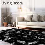 Whimsical White Winged Angel Snowflake Rug