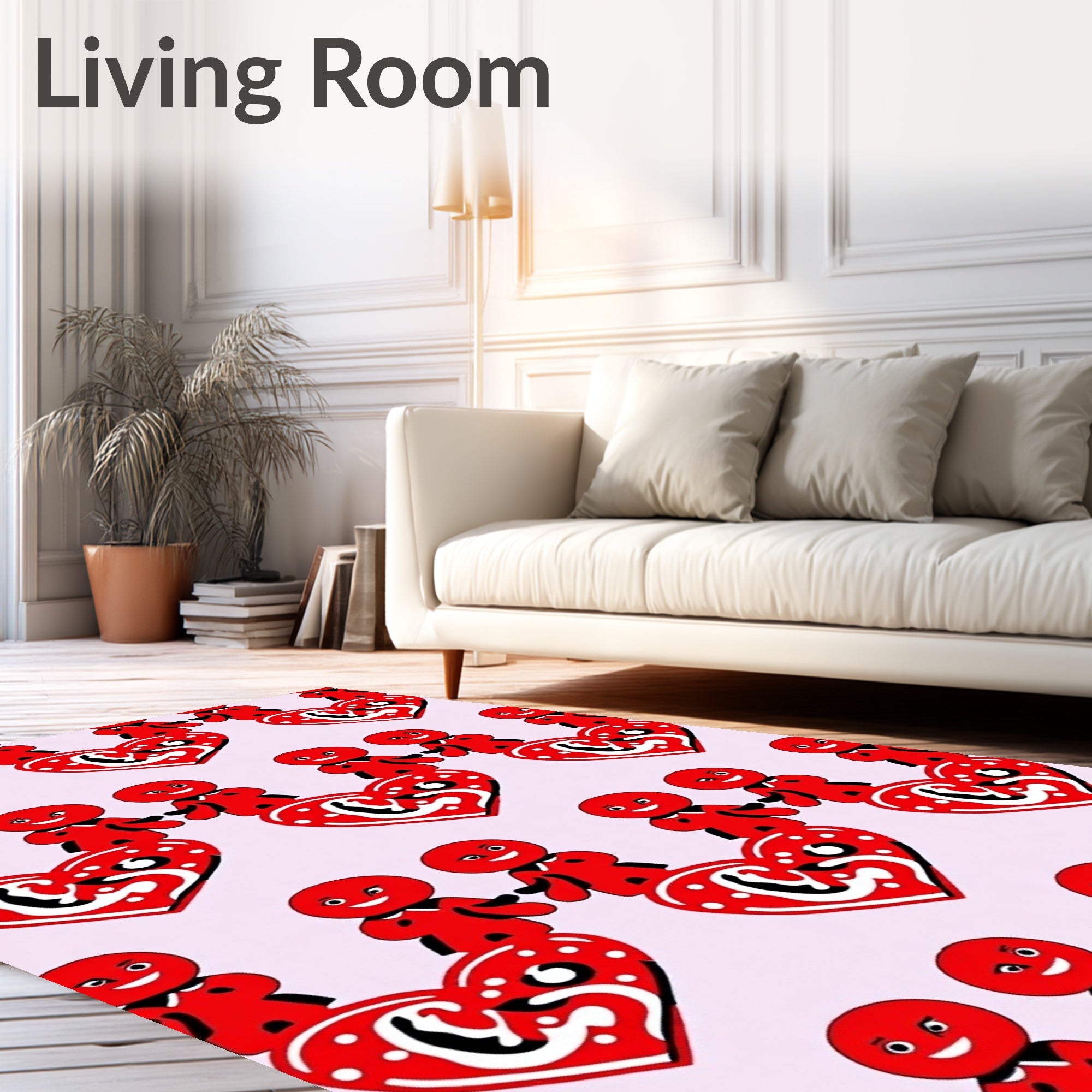 Red Heart Folk Art Couple Repeat Rug