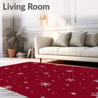 Red White Winter Flurry Sprinkle Rug