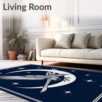 Midnight Raven Crescent Moon Stars Rug