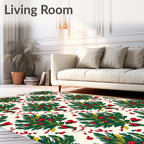 Christmas Holly Berry Garland Rug