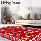 Whimsical Gingerbread and Snowflakes Collage Rug
