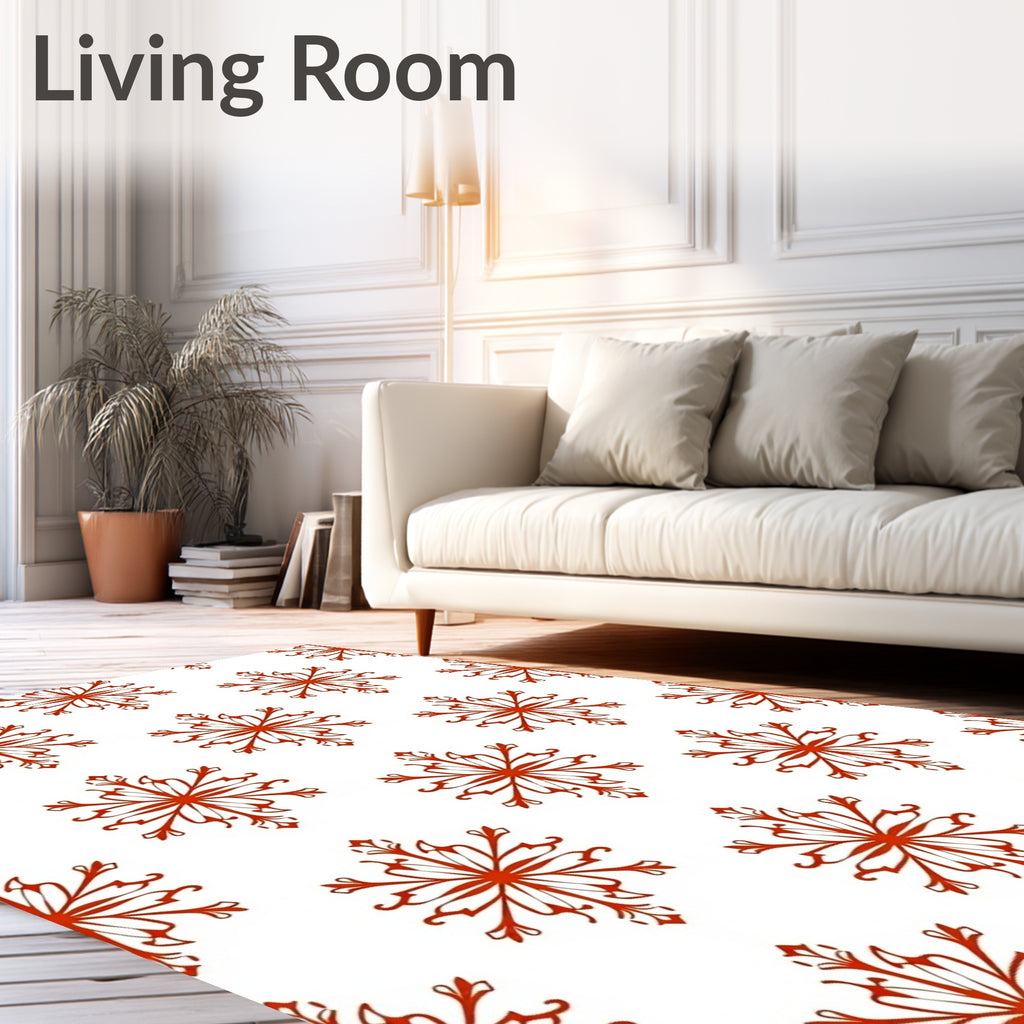 Ornate Red Starburst Repeating Overlay Rug