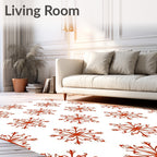 Ornate Red Starburst Repeating Overlay Rug