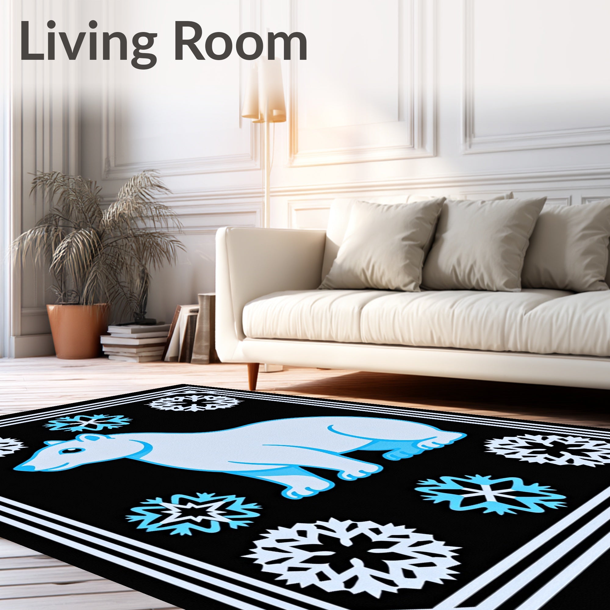 Arctic Bear Snowflake Collection Rug