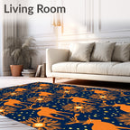 Orange Deer Starry Sky Art Rug