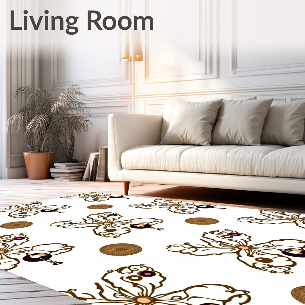 Ornate Brown Butterfly Medallion Rug