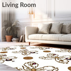 Ornate Brown Butterfly Medallion Rug