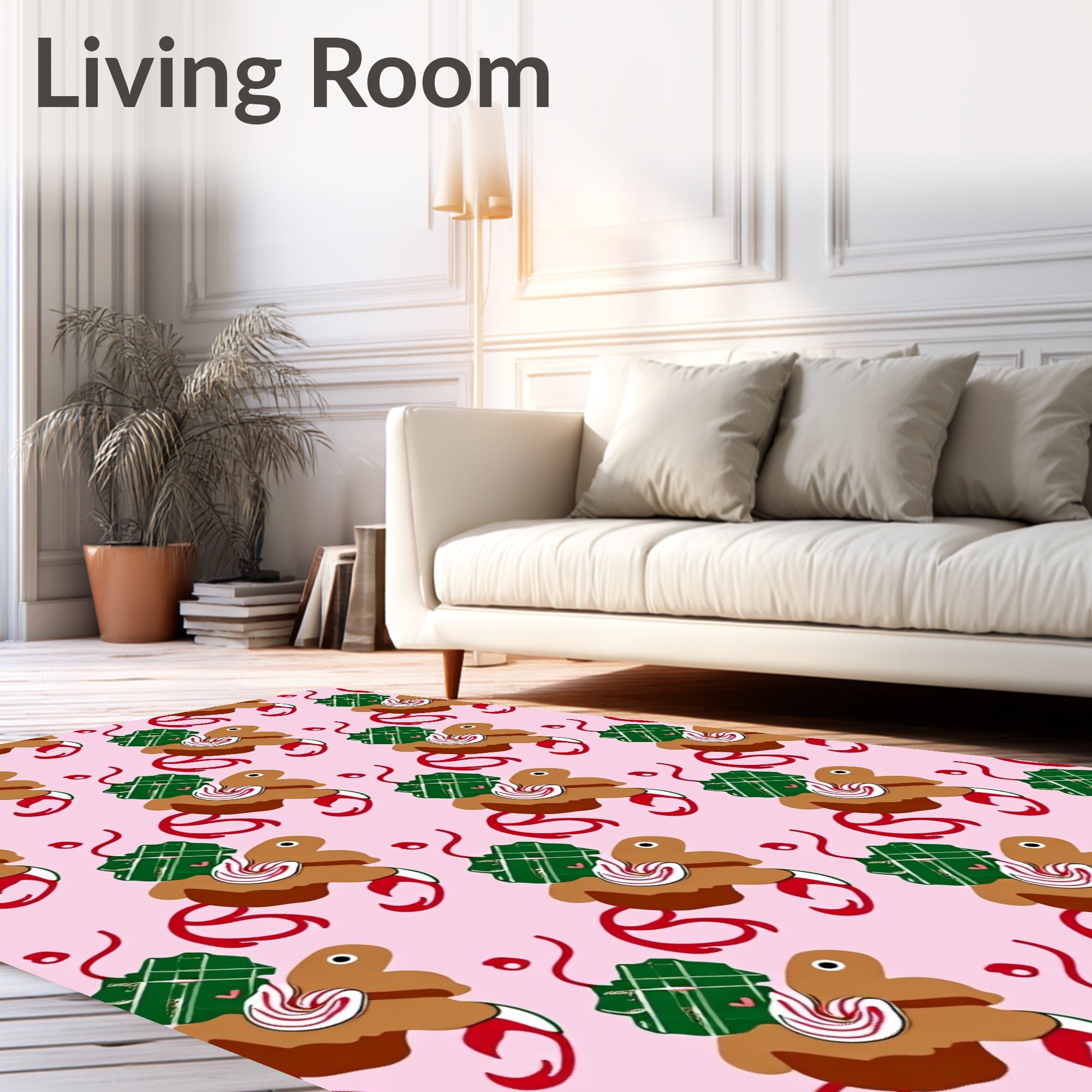 Whimsical Gingerbread Candy Swirl Rug