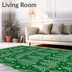 Festive Green Christmas Tree Forest Rug