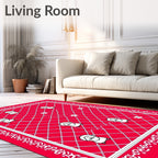 Red Cartoon Character Lattice Rug