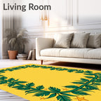 Emerald Vine Yellow Star Frame Rug