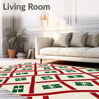 Red Green Gift Wrapped Holiday Lattice Rug