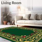 Vintage Gold Red Floral Border Rug