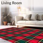 Classic Red Green Tartan Plaid Rug