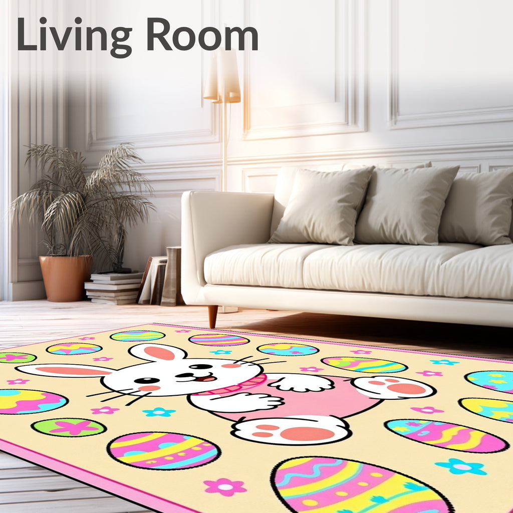Cute Easter Bunny Egg Collage Rug