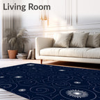 Midnight Swirl Starburst Celestial Rug