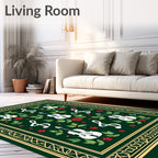 Orchestral Harmony Green Violin Floral Rug
