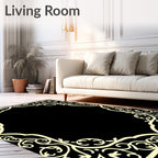 Creamy White Botanical Frame Rug