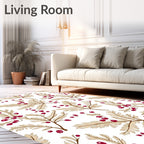 Crimson Berry Twig Natural Branch Rug